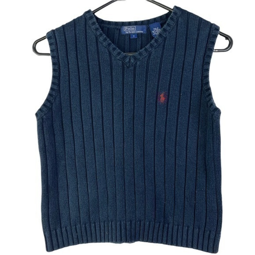 Polo Ralph Lauren Kids Shirt Sleeveless Blue Navy Sz 7
